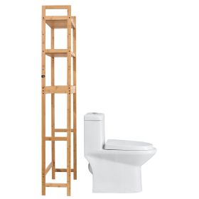 VEVOR Over the Toilet Storage 3-Tier Bathroom Shelf Rack Space Saver Organizer (Color: Bamboo Color)